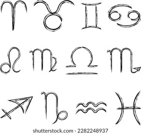 Zodiac set.  12 elements. Design icon