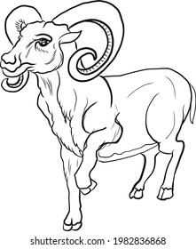 Zodiac a set of astrology illustrations with zodiac signs such as a aries.Goat illustration on zodiac sign.