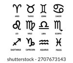 Zodiac set icon isolated on white background.