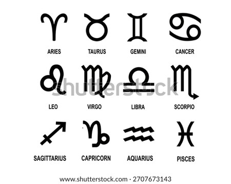 Zodiac set icon isolated on white background.