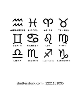 Zodiac set icon vector logo template.