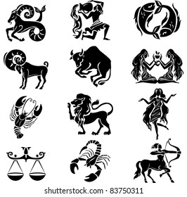 Set Twelve Animals Asian Lunar Zodiac Stock Vector (Royalty Free) 545708551