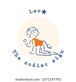 [Zodiac sign] 5. Leo girl illustration material