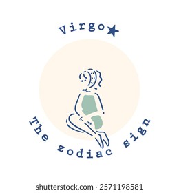 [Zodiac sign] 6. Illustration material of a Virgo girl