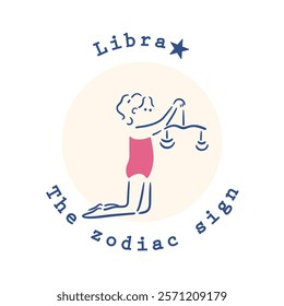 [Zodiac sign] 7. Libra girl illustration material