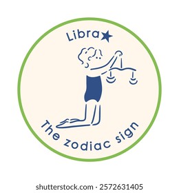 [Zodiac sign] 7. Libra girl illustration material