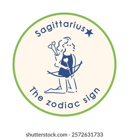 [Zodiac sign] 9. Sagittarius girl illustration material