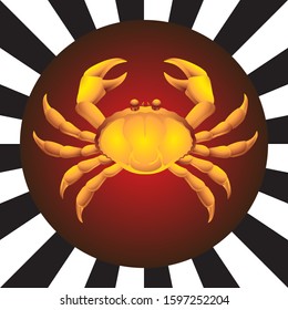 Zodiac sign animal cancer on isolated background. Vector image eps 10