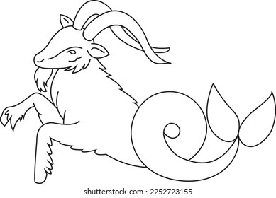 Zodiac sign animal capricorn coloring page