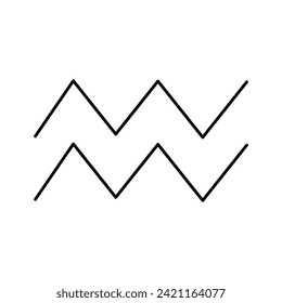 The zodiac sign is Aquarius. Editable vector icon in a minimalistic style.