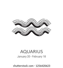 Zodiac Sign Aquarius Isolated On White Stock Vector (Royalty Free ...