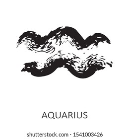 Zodiac sign Aquarius isolated on white background. Zodiac constellation. Design element for horoscope and astrological forecast. Vector illustration.