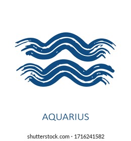 Zodiac sign Aquarius isolated on white background. Zodiac constellation. Design element for horoscope and astrological forecast. Hand drawn style. Vector illustration.