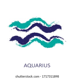Zodiac sign Aquarius isolated on white background. Zodiac constellation. Design element for horoscope and astrological forecast. Hand drawn style. Vector illustration.