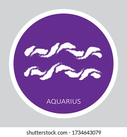 Zodiac sign Aquarius isolated on gray background. Zodiac constellation. Design element for horoscope and astrological forecast. Hand drawn style. Vector illustration.