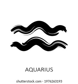 Zodiac sign Aquarius isolated on white background. Zodiac constellation. Design element for horoscope and astrological forecast. Vector illustration.