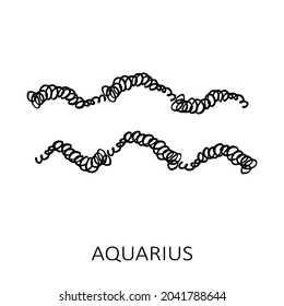 Zodiac sign Aquarius isolated on white background. Zodiac constellation. Design element for horoscope and astrological forecast. Vector illustration.