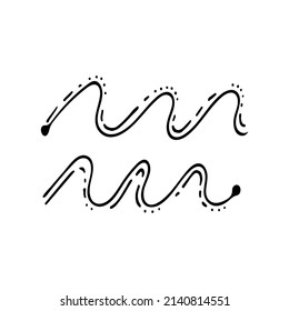Zodiac sign Aquarius line art. Vector zodiac symbol. Constellation Aquarius. Hand drawn astrological element. Graphic illustration. Calendar horoscope of stars.