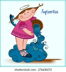 zodiac sign Aquarius. vector