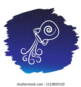 Zodiac sign - aquarius. Vector illustration