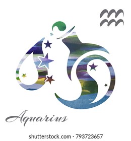 zodiac sign Aquarius. vector illustration