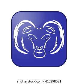 Zodiac sign Aries. Blue background