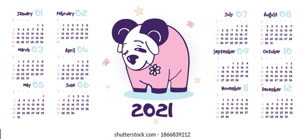 Zodiac sign Aries with a flower in the mouth, cute cartoon animal. 