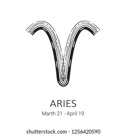 Zodiac sign Aries isolated on white background. Zodiac constellation. Design element for horoscope and astrological forecast.