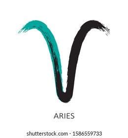 Zodiac sign Aries isolated on white background. Zodiac constellation. Design element for horoscope and astrological forecast. Hand drawn style. Vector illustration.