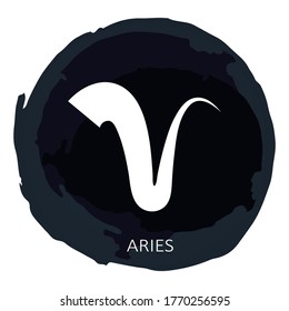 Zodiac sign Aries isolated on white background. Zodiac constellation. Design element for horoscope and astrological forecast. Vector illustration.