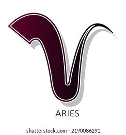 Zodiac sign Aries isolated on white background. Zodiac constellation. Vector illustration. Flat design element for horoscope and astrological forecast. Vector illustration.