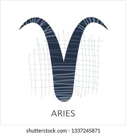 Zodiac sign Aries on white background. Zodiac constellation. Design element for horoscope and astrological forecast.