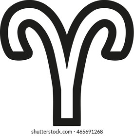 Zodiac sign aries outline 