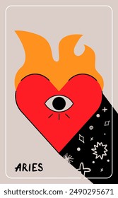 Zodiac sign Aries. Trendy vector illustration.