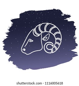 Zodiac sign - Aries. Vector illustration