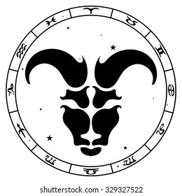 zodiac sign Aries, vector illustration