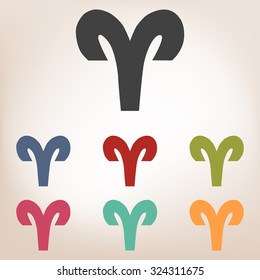 Zodiac sign Aries. Vector zodiac signs set