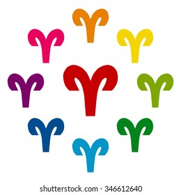 Zodiac sign Aries. Vector zodiac signs set