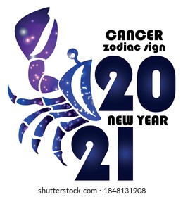 zodiac sign cancer astrology symbol new year vector
