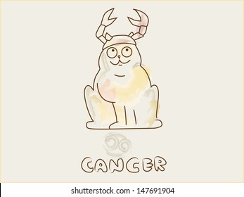 Zodiac sign Cancer cat vector in brown pallet