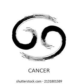 Zodiac sign Cancer isolated on white background. Zodiac constellation. Design element for horoscope and astrological forecast. Vector illustration.