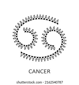 Zodiac sign Cancer isolated on white background. Zodiac constellation. Design element for horoscope and astrological forecast. Vector illustration.