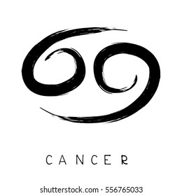 Zodiac sign Cancer isolated on white background. Design element for flyers or greeting cards.