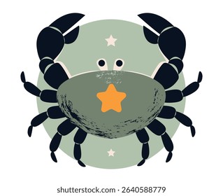Zodiac sign cancer. Modern astrological horoscope icon. Vector sign isolated on white background.