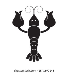 Zodiac sign cancer on white isolated background. Vector image. eps 10