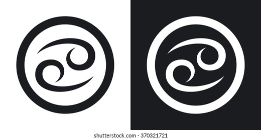 Zodiac sign Cancer. Two-tone version on black and white background