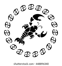 zodiac sign Cancer, vector illustration