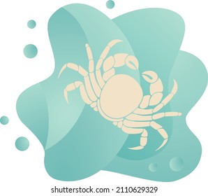 Zodiac sign Cancer.
Vector image suitable for printing. Their element is water according to the horoscope, so it is created in a bluish shade. The graphic depicts a beautiful Cancer with claws.