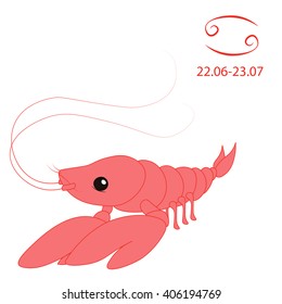 Zodiac sign Cancer. Vector. Very cute and likeable character.
Astrological sign Cancer.