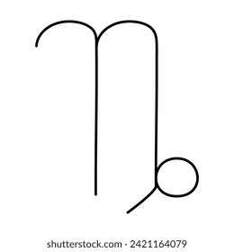 The zodiac sign is Capricorn. Editable vector icon in a minimalistic style.